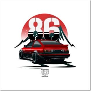 AE86 Trueno (Red) [ OSY Graphics ] Posters and Art